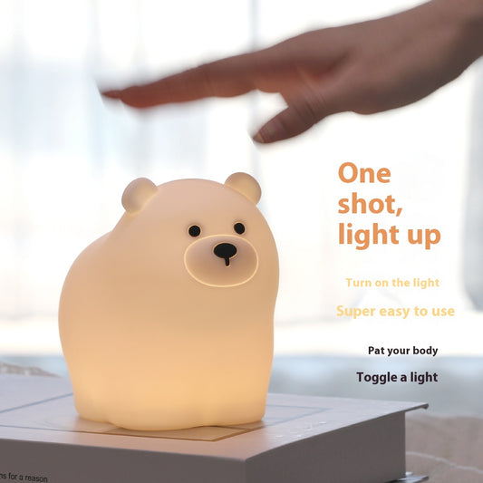 Polar Bear Night Light Silicone Creative Eye Protection Sleep Lamp